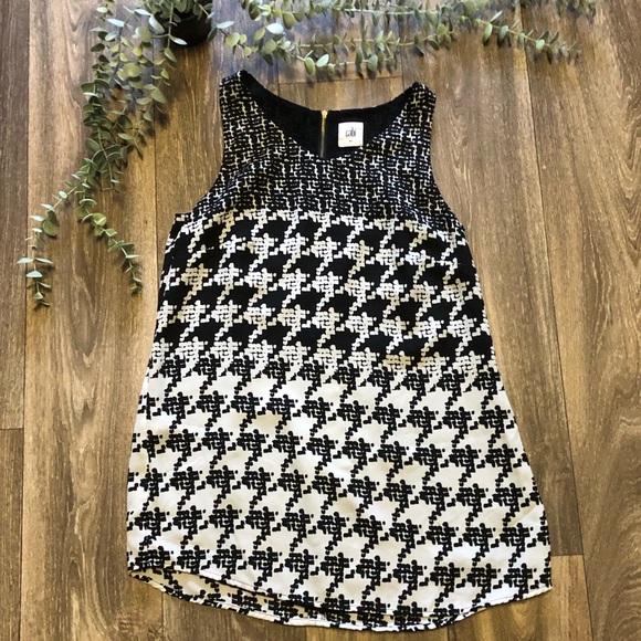 CAbi Tops - 4/$25CAbi Black White Print Sleeveless Top Size XS
